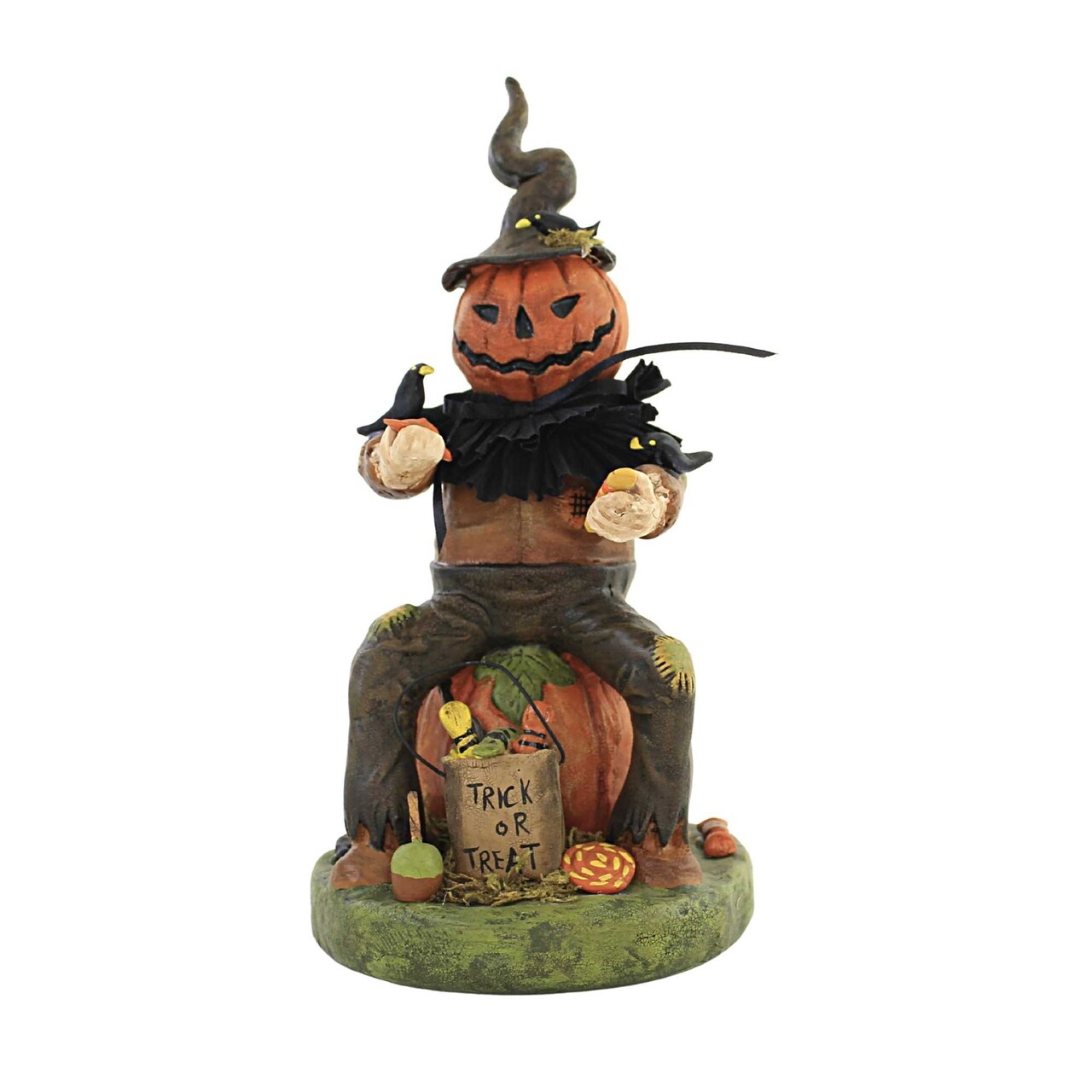 Charles Mcclenning 10.0 Inch King Of The Cornfield Halloween Figurine , Lightweight Halloween Decor Scarecrow Pumpkin Halloween